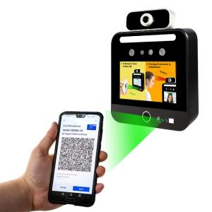 China Italy Verifica C19 Face Recognition Temperature Scanner Kiosk Standalone on sale