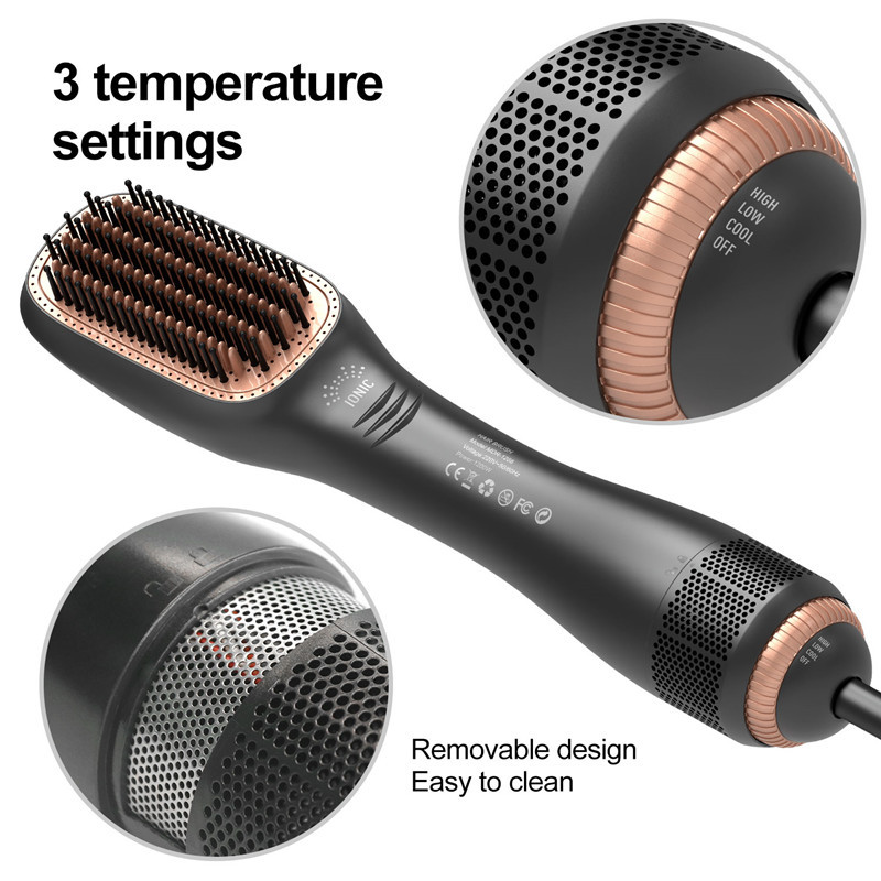 1200w Styler Hair Dryer Comb 160 Degree Negative Ionic Straightener