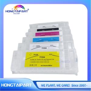 Quality Ink cartidge T725A T725A T7251 T7252 T7253 T7254 600ml 6PCS Empty Refillable Ink Cartridge 600ml Wiith One Time Chip compatible for Epson F2100 F2000 wholesale