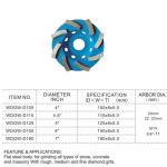 Grit 46 Diamond Single Row Cup Wheel For Concrete Sintered