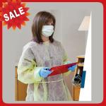 Nonwoven Disposable Dressing Gowns Hospital Scrubs With Elastic Cuff Anti Blood