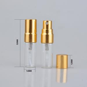 Quality 3ml Small Cosmetic Glass Bottles Golden Or Silver Cap For Perfume / Lotion wholesale