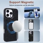 Black PU Leather Magsafe Cases Mobile Phone Bags For IPhone Case Wallet Magnet