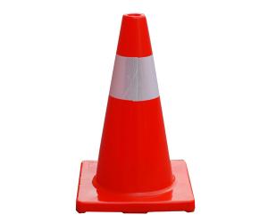 45cm 18 Inch Orange PVC Traffic Cones Hi Visibility PVC Safety Cone With Reflective Tape