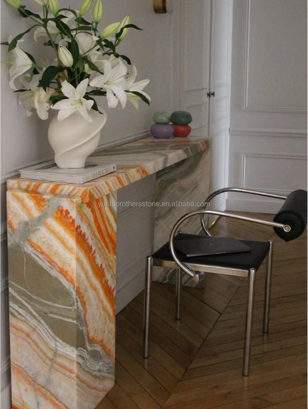 Cut-To-Size Onyx Marble Stone Slabs Perfect for Home Decor and Living Room Table