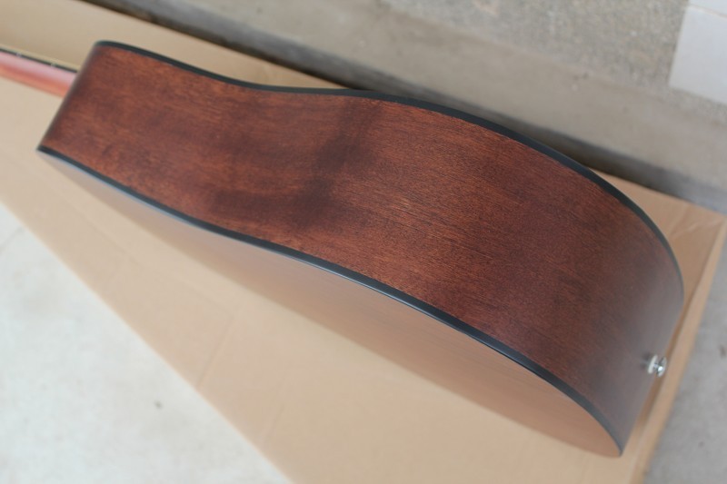 Factory custom 41 inch 20 frets 18 natural wood color acoustic guitar with solid top mahogany back