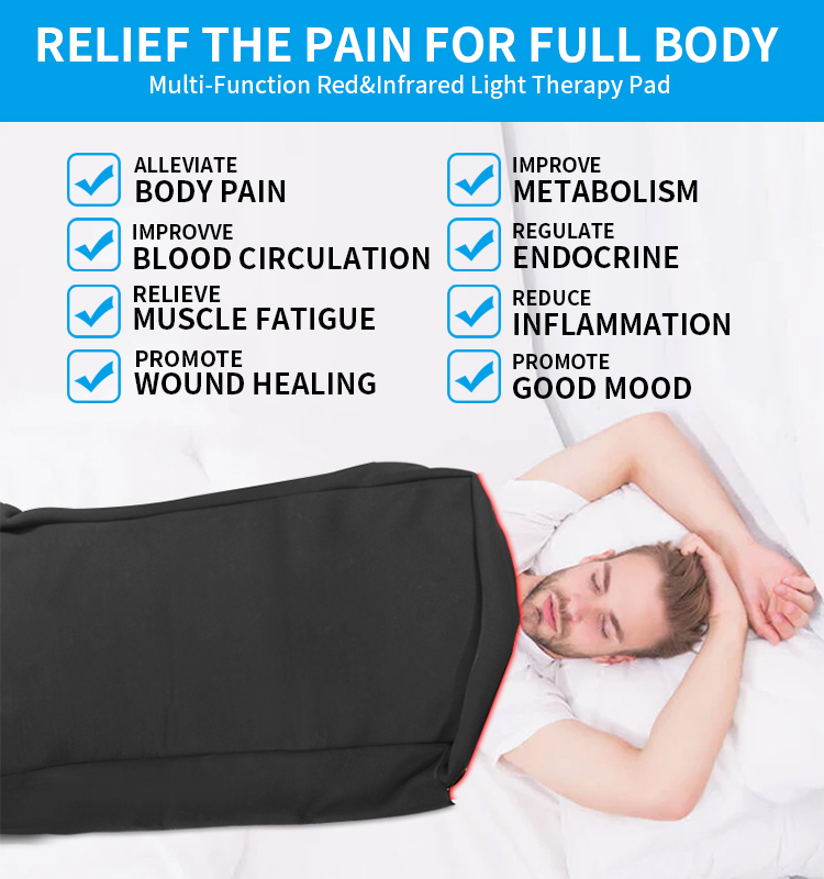 660NM 850NM Infrared Therapy Bag Red Light Sleeping Bag For Deep Pain Relief Therapy