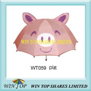 Quality Pink Color Pig Umbrella Factory (WT059) wholesale