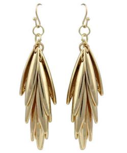 Quality European and American fashion upscale atmosphere geometric leaf-shaped earrings wholesale