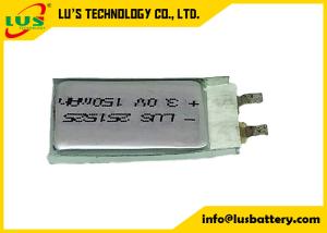 Quality Flat Lithium Manganese Dioxide Battery CP251525 3.0v 150mah Li Po Ultra Thin Battery wholesale