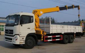 Quality 12Ton 6x4 Dongfeng Used Crane Truck 12000X2500X3850mm With Stretchable Arm wholesale