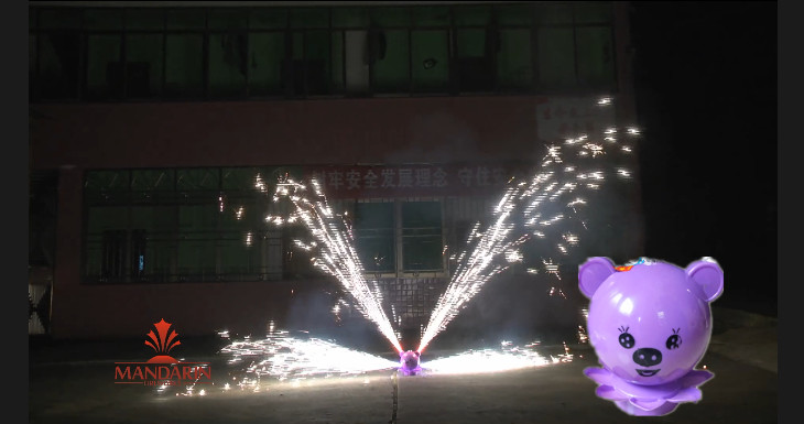 Ground Spinning Little Bear Toy Fireworks Pyrotechnic Fountains Pyro Sparkler