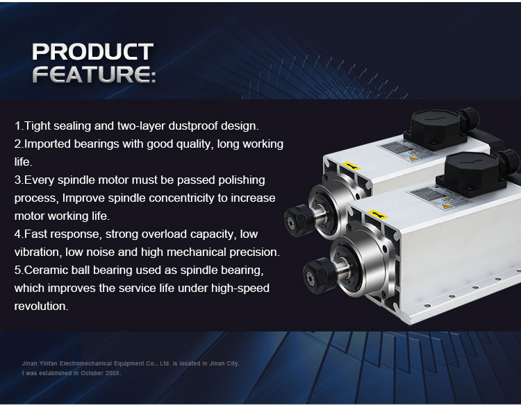 After Service Online support 3.5kw ER20 Air Cooling Spindle Motor for Engraving Machine