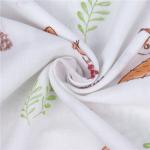 Bamboo Printed Muslin Fabric , Newborn Swaddle Blankets Double Layer