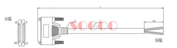 DB25 Digital Signal Cable Custom Cable Assemblies 052740204883 52002300 1746