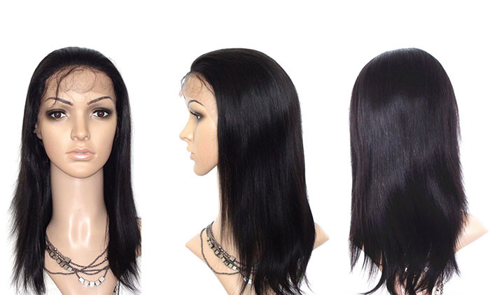Custom Straight 16 Inch Long Synthetic Wigs With Baby Hair