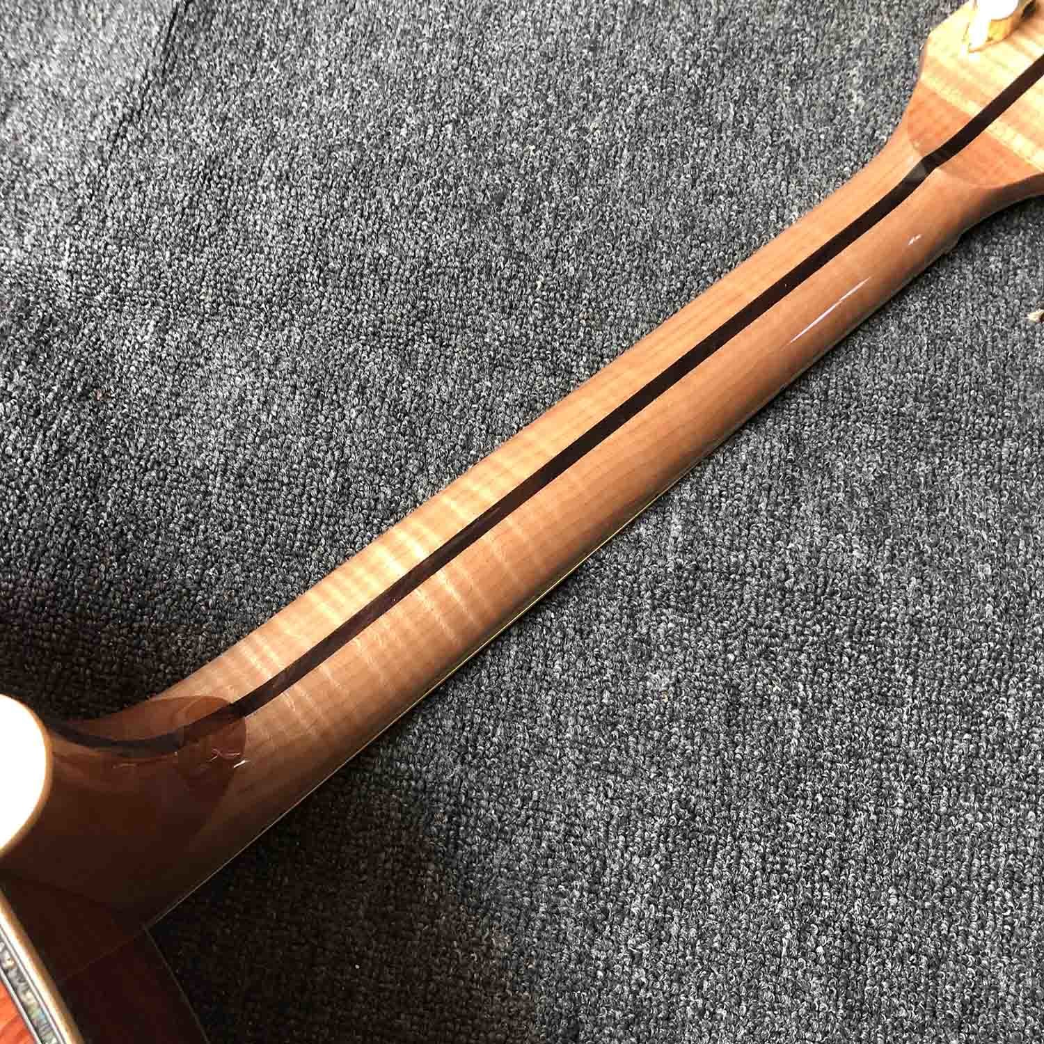 Solid Cocobolo Back Side Jumbo 43 Inch Acoustic Guitar with Abalone Binding and Flamed Maple Neck