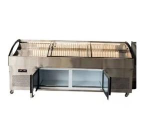 Quality Stainless Steel Sliding Door Deli Display Freezer Air Cooling wholesale