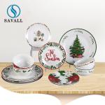 10pcs Mid Century Modern Dishware Ceramic Dinnerware Sets Round Decorated