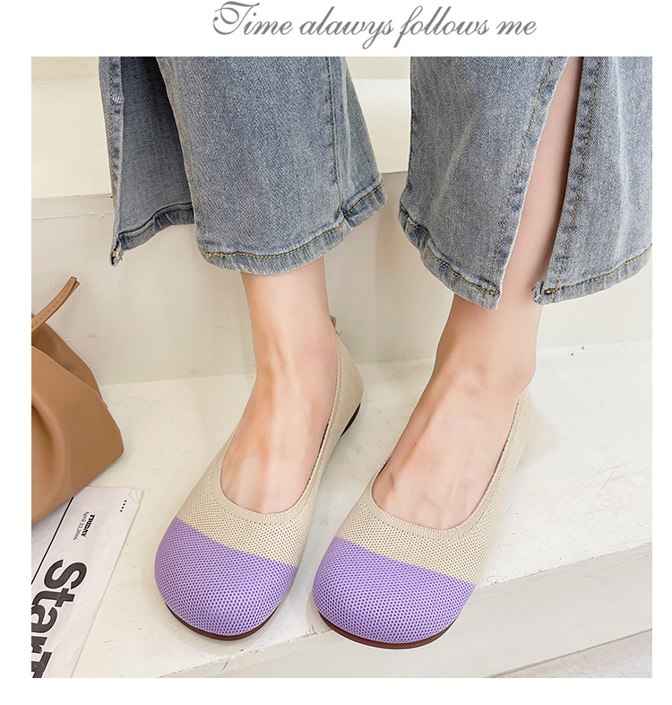 Soft Soled Knitted Shallow Mouth Shoes Female Spring Summer Flat Pedal Fairy Style