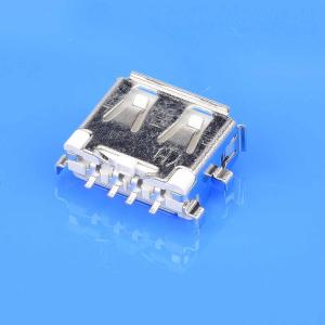 Quality Alinta USB 2.0 Offset Type PCB Mount DIP USB Connector 1.9H Stainless Steel Shell wholesale