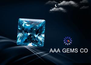 Quality Blue Colored Moissanite Princess Square Cutting Shape In Size 5MM wholesale