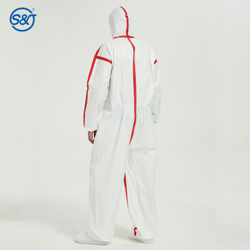 Laboratories Non Woven Protective Coverall EU Standard EN14126 Type 5 And 6 Coveralls