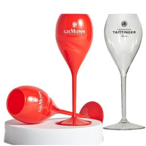 Quality Unbreakable Acrylic G.H. Mumm Champagne Glasses Red Plastic Tulip Champagne Flutes wholesale