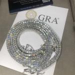2mm Moissanite Tennis Necklace Round Cut 6mm Diamond Tennis Chain