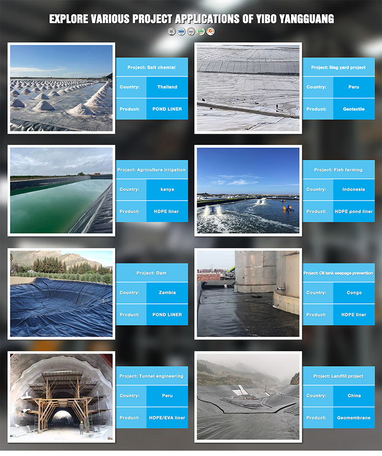 ASTM Standard 2.0mm HDPE Geomembrane Landfill Liner 60 mil HDPE Liner