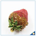 Small Starwberry with Rhinestone jewelry trinket box wholesale Delicate Wedding