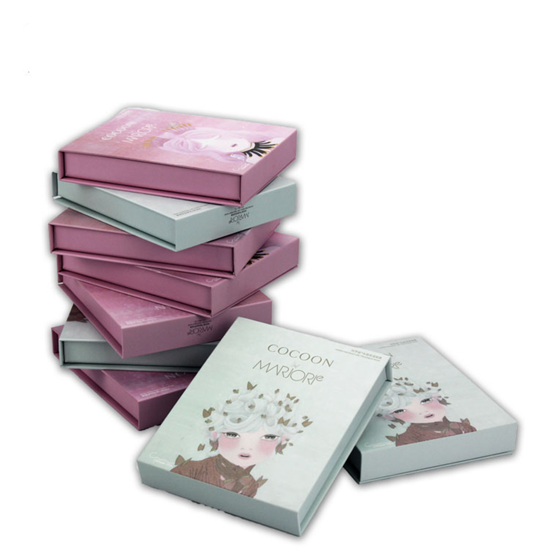 Cosmetic Facial Mask Chipboard Gift Boxes Recycled With Magnet Closure