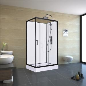 Quality Square Bathroom Shower Cabins White Acrylic ABS Tray Black Painted wholesale