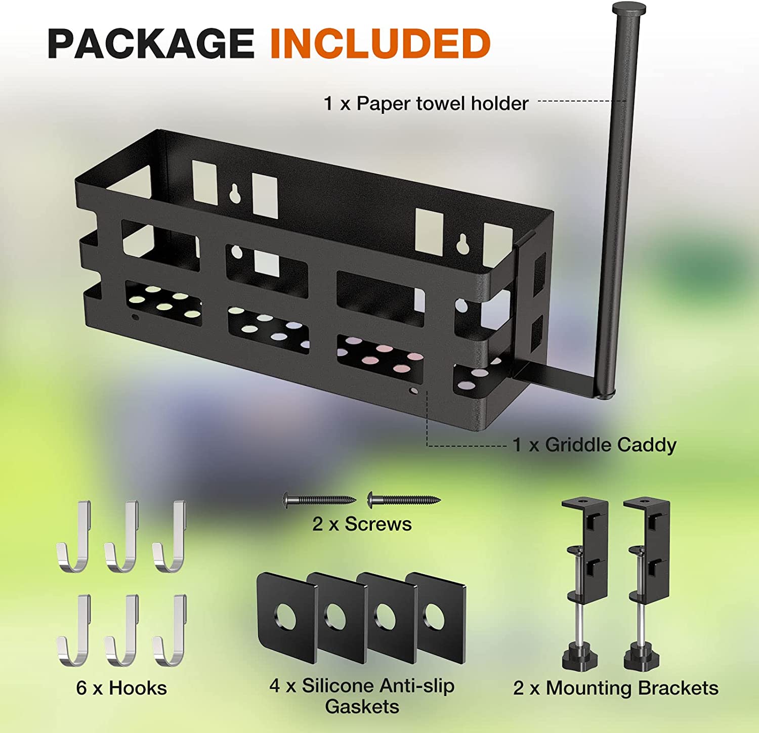 Outdoor Grill Caddy for Griddle Prep Cart Space Saving BBQ Accessories Storage Box Tool