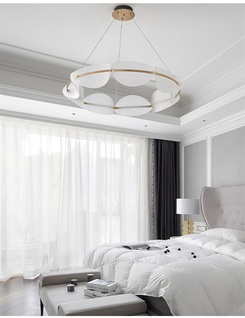 Modern Acrylic LED Chandeliers Living Room Creative Nordic Atmospheric Restaurant Ring Chandelier(WH-AP-558)