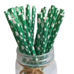 Green Christmas Paper Straws