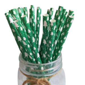 Quality Green Christmas Paper Straws wholesale