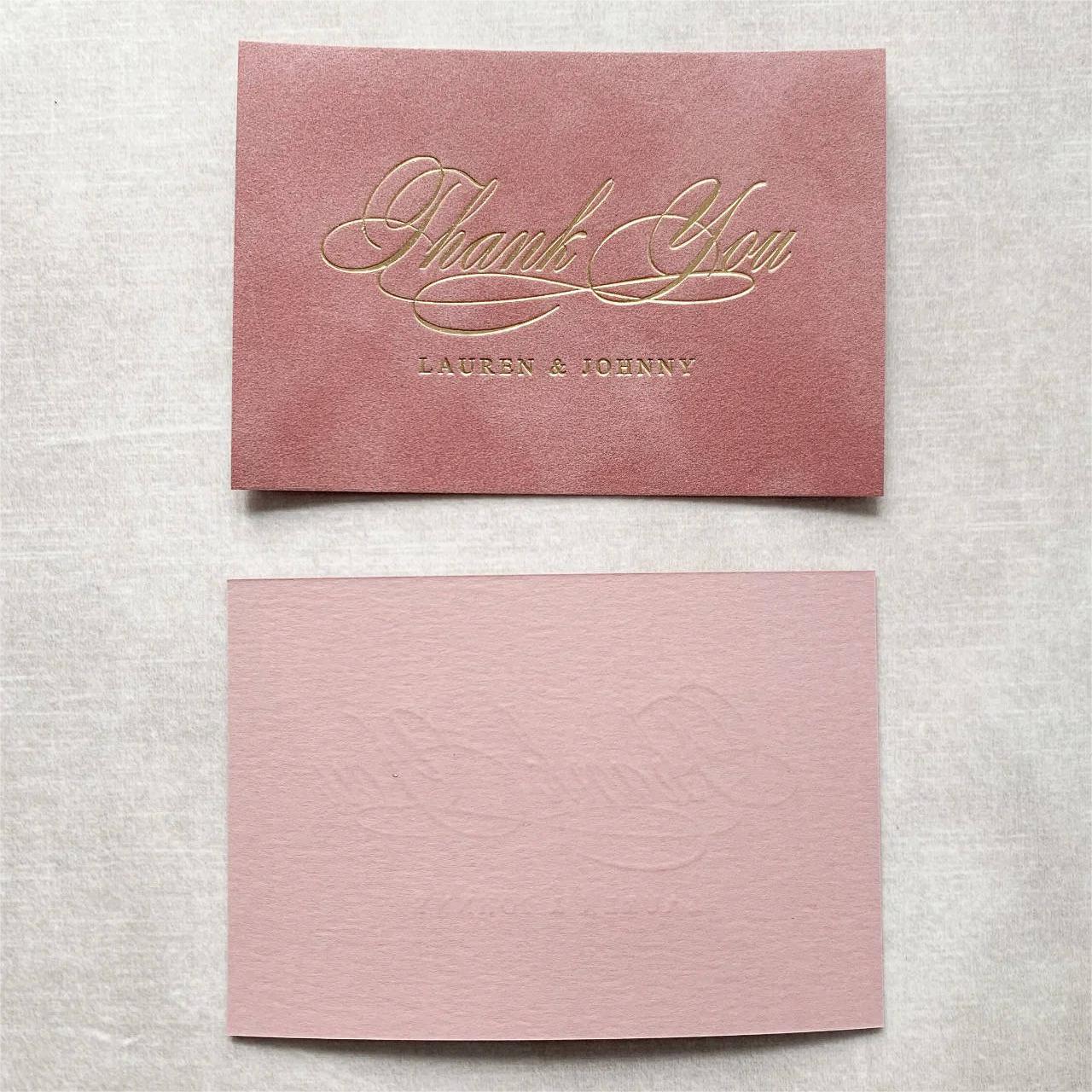 Custom Printed Business Card Printing Velvet Black Swan Material Thank You Note For Wedding Invitation