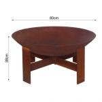 Wood Burning Rust Metal Brazier Corten Steel Fire Pit Round Portable 80cm