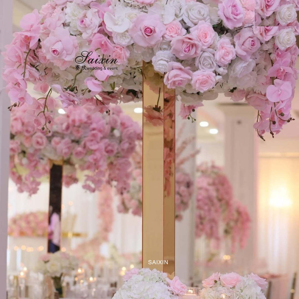 Clear Glass Pillar Candle Holders Wedding Table Center Pieces 115CM