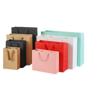 China ODM CMYK 4C Shopping Recycled Paper Gift Bag With Twist Handle on sale