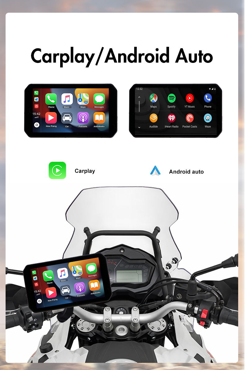 Wireless CarPlay Motorcycle Navigator 5-Inch Touch Screen for Driving and Navigation
