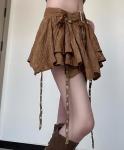 Clothing Manufacturers For Small Orders Women'S Irregular Skirt Zipper Brown Low