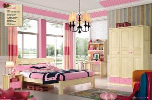 Quality children pine solid wood bed room set furniture,#1007 wholesale