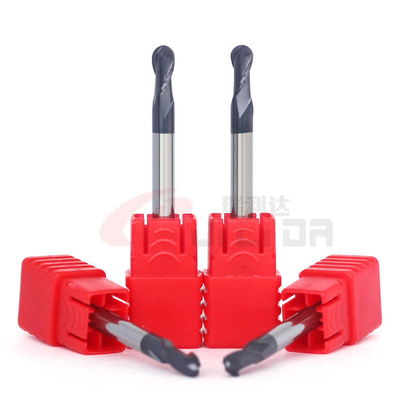 AlTiN Coating 4mm Solid Carbide Ball Nose End Mill 8mm 2 Flutes 3D Milling