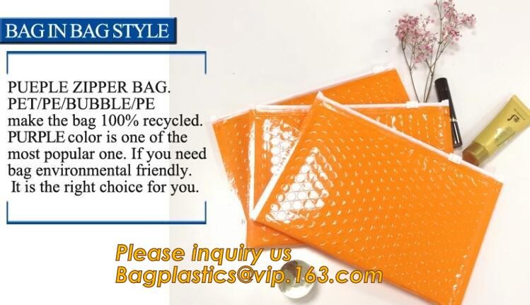 Cosmetic Pink Slider Padded Bag/Silver k Bag With Bubble,Padded Envelopes Cheap Aluminium Foil k Holographic