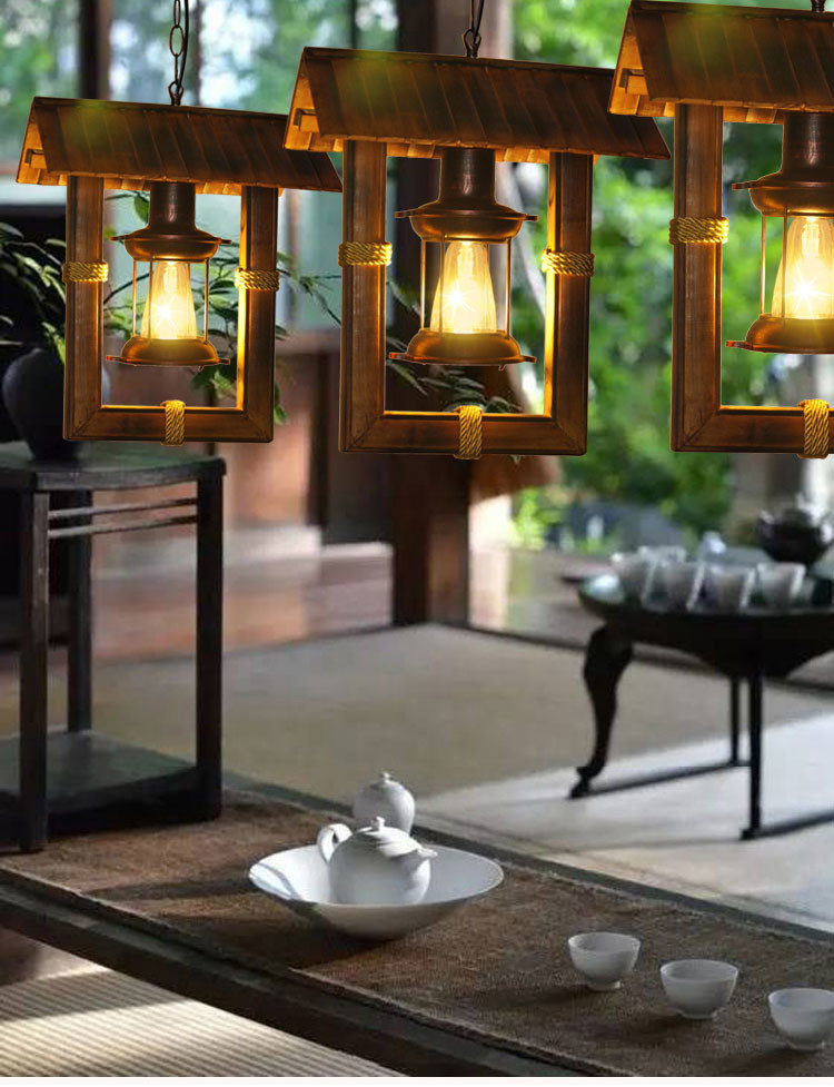 Loft Style Antique Chandelier Retro Nostalgic Lamp Restaurant Bar Aisle Balcony Bamboo Pendant Light(WH-VP-144)