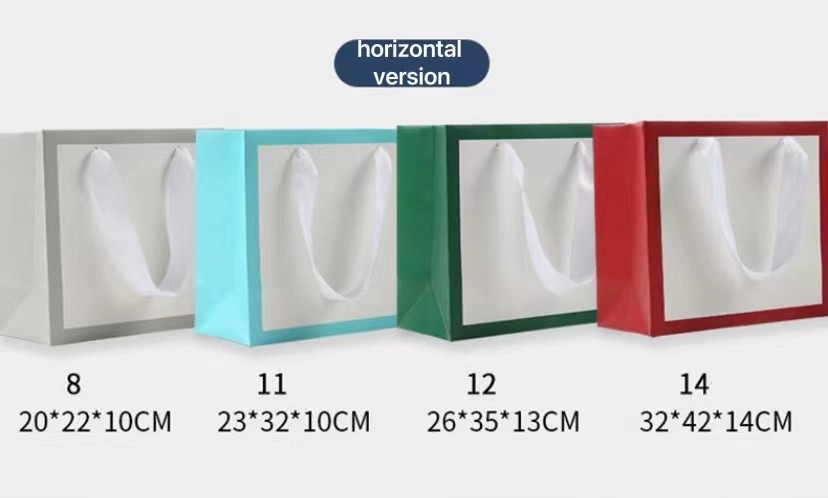 Foldable Stand Up Ribbon Closure Kraft Paper Bags Paper Bag Packaging For Clothes