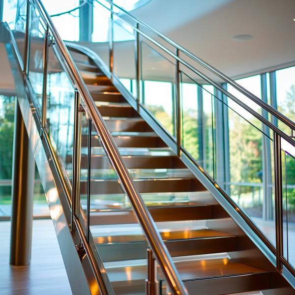 Elegant Stainless Steel Handrails with 870mm Balustrade Height for Glass