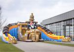 Giant Inflatable Pirate Cove Ship With Two Lanes Slide For Children Entertainmen